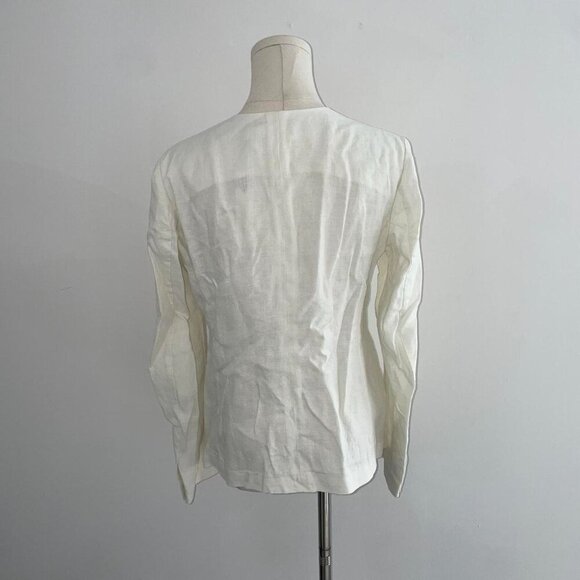 Banana Republic White Linen Blend Blazer | Womens Size 6 Small/ Medium - Picture 3 of 6